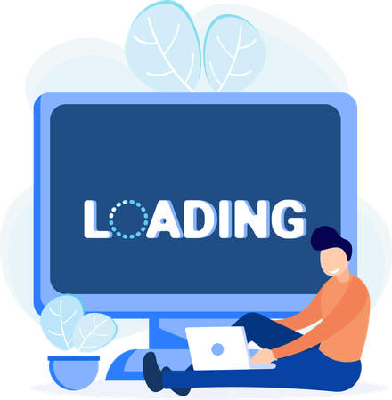 Programmer works on system updates  Illustration
