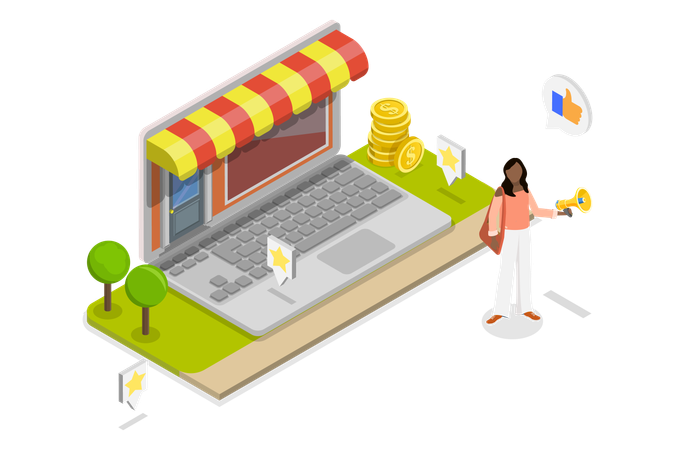 Public Relations Online Solution  Illustration