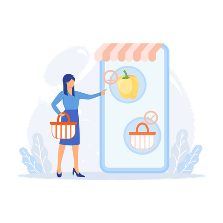 Purchase Grocery Online  Illustration