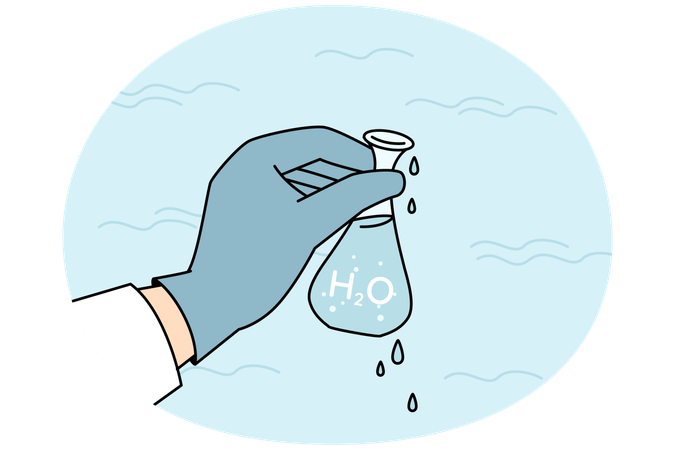 Researcher hold tube with water sample  Illustration