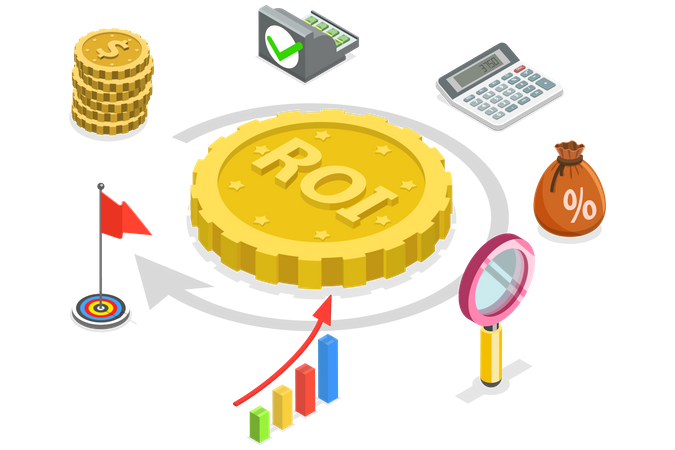 Return on investment and digital marketing  Illustration
