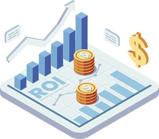 ROI growth chart  Illustration