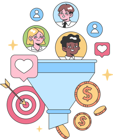 Sales Funnel  Illustration