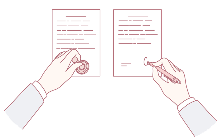 Seal and Sign Important Documents in Various Professional Settings and Environments  Illustration
