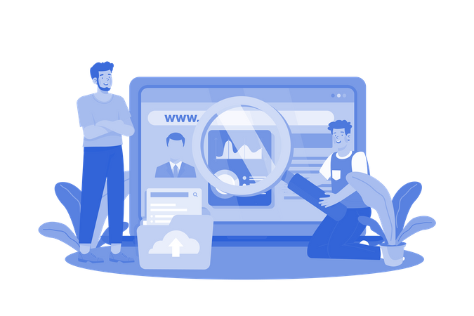 SEO specialists increase online visibility  Illustration
