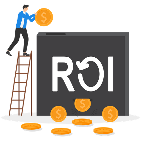 Smart Businessman Invest Money To Get Return Profit  Illustration