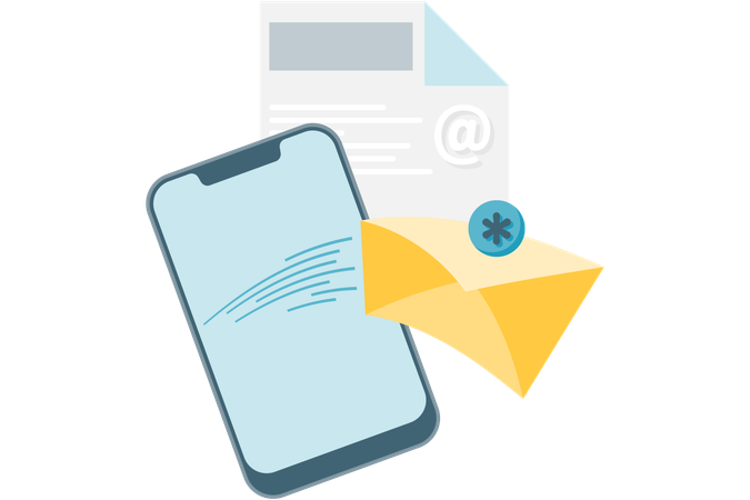 Smartphone with send message  Illustration