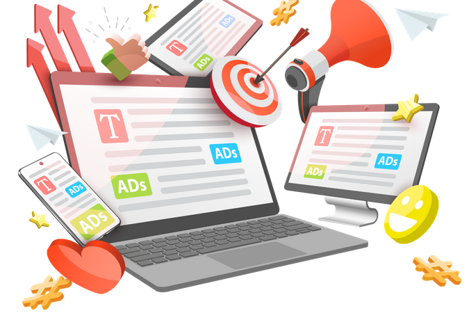 Social Media Advertising  Illustration