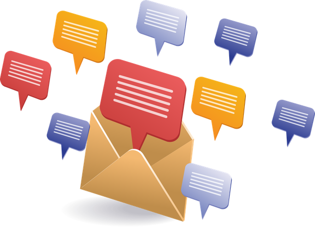 Social media conversations email marketing  Illustration