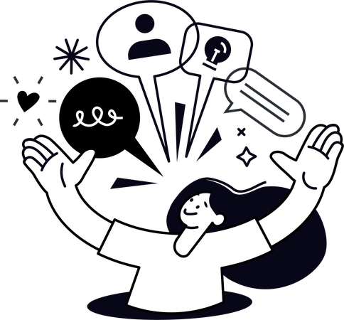 Social media message  Illustration