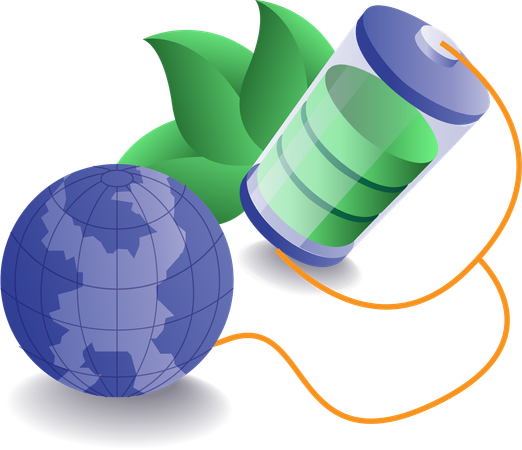 Solar energy keeps our earth planet green  Illustration