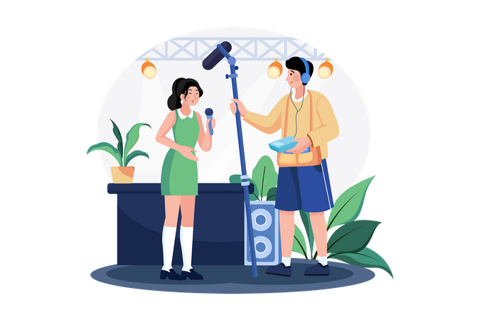 Sound Movie Technician  Illustration