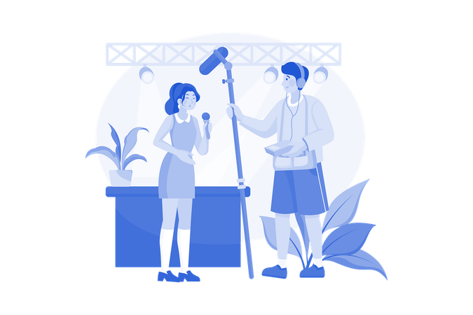 Sound Movie Technician  Illustration