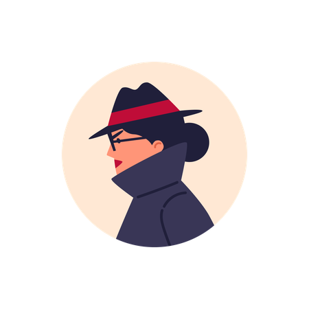 Special secret Woman agent on mission under cover  Illustration