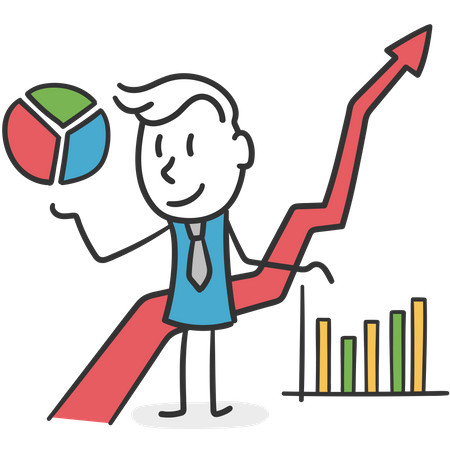 Stick man strategist of business  Illustration