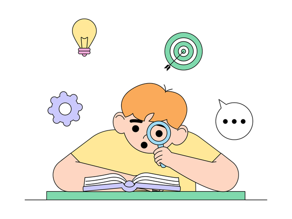 Student aims for higher educational goals  Illustration
