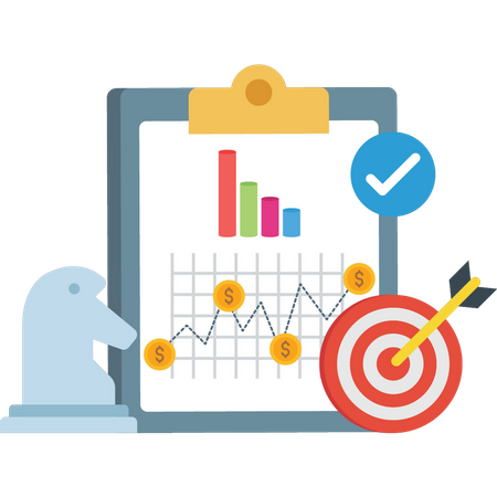 Successful business growth strategy  Illustration