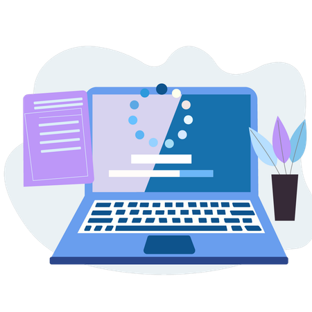 System is updating in laptop  Illustration