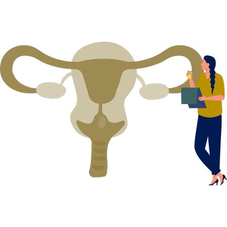 The girl is pointing STI treatment  Illustration