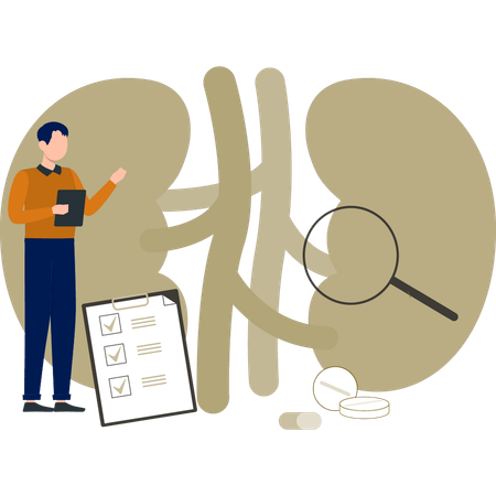The man is checking medical report  Illustration