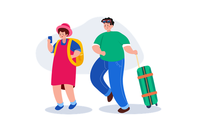 Tourist couple  Illustration