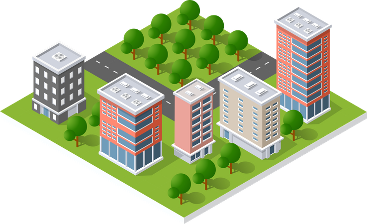Urban skyscrapers  Illustration