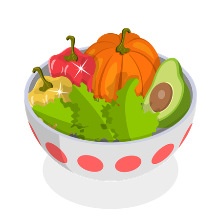 Vegetable Bowls  Illustration