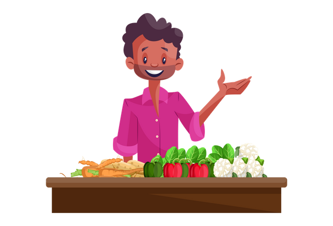 Vegetable seller  Illustration