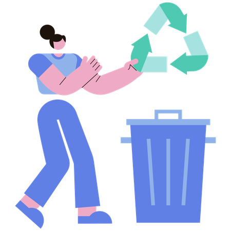 Volunteer collects garbage from streets  Illustration
