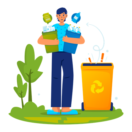 Volunteers doing Waste management  Illustration