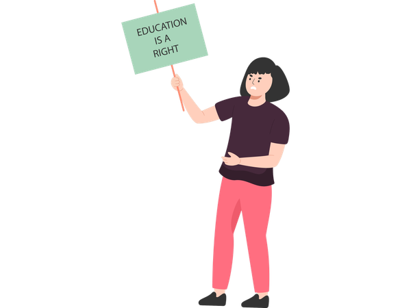 Woman Promotes higher Education  Illustration