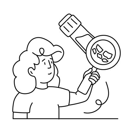 Woman research with Blood sample  Illustration