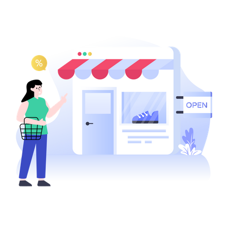 Woman shopping from e-shop  Illustration