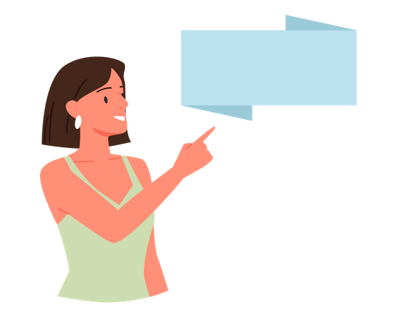 Woman showing blank board  Illustration