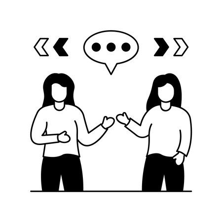 Woman Talking Face To Face  Illustration