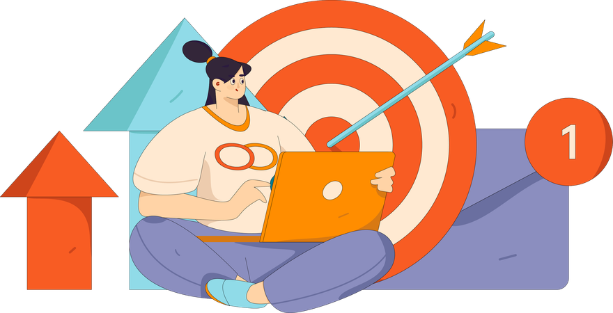 Woman targeting audience for marketing  Illustration