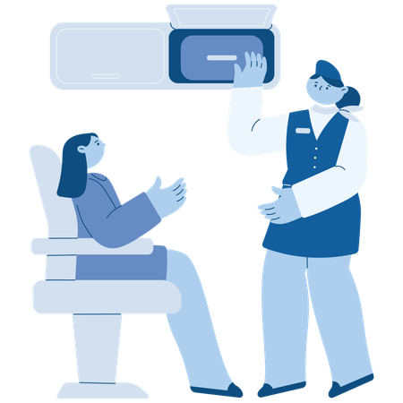 Woman telling about Overhead Storage Safety  Illustration