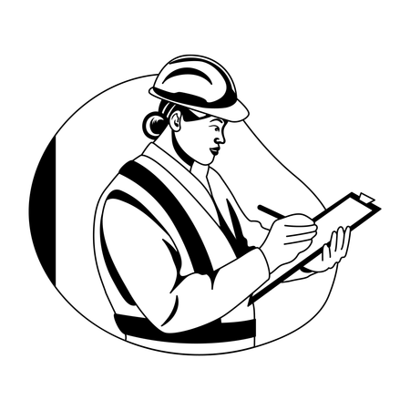 Worker doing Safety Inspection  Illustration