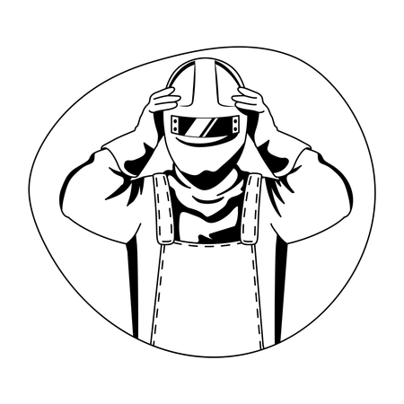 Worker wearing safety gear  Illustration