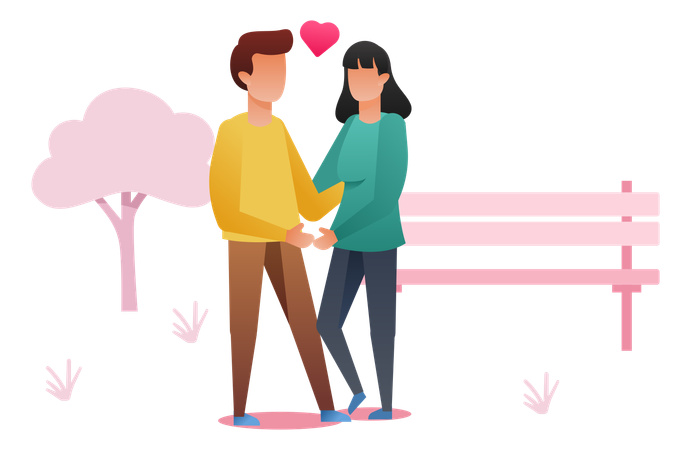 Young Couple  Illustration