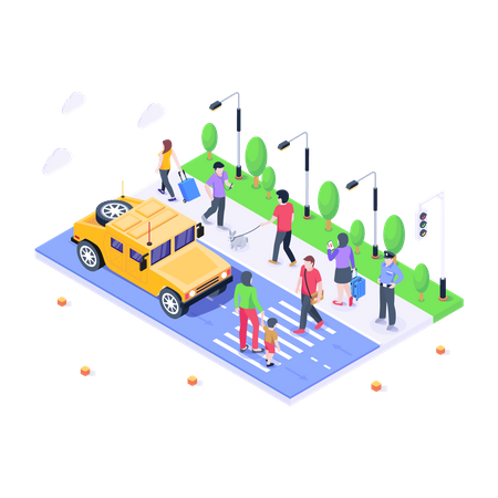 Zebra Crossing Illustration